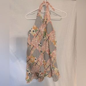 Gymboree girls size 6 patchwork Hawaiian flower halter dress